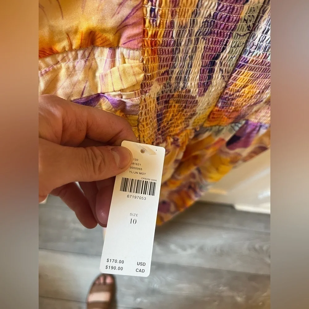 NWT Anthropologie Cecilia Pettersson Tie-Front Midi Dress Size 10